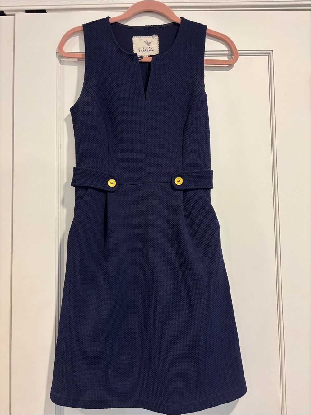 Tabitha Navy Textured Shift Dress